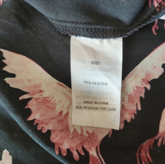 Wite bird Print Wrap Dress - Picture 5 of 6